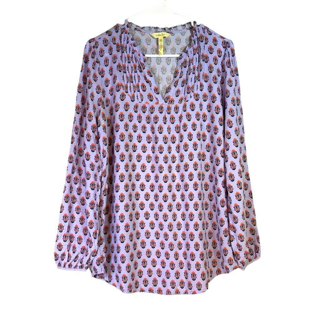 Matilda Jane Adventure Begins Delicate Topiary Purple Floral Blouse Shirt 1149